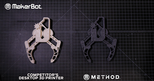 MakerBot Method Gripper Print vs Competitor