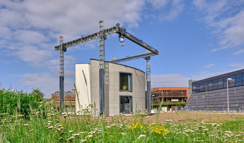 A 3D printed house structure is on display in Belgium.  / Courtesy: 3DNatives